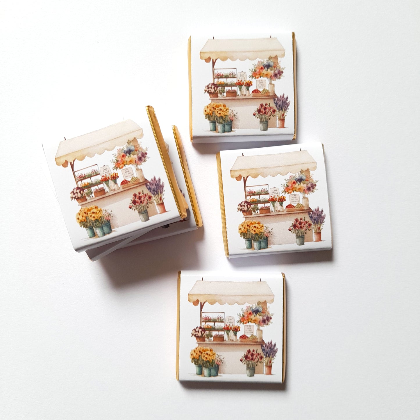 Flower Market Personalised Chocolate Favours – Custom Party Treats for Baby Showers, Birthdays & Weddings (Pack of 25)
