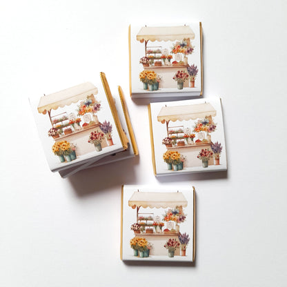 Flower Market Personalised Chocolate Favours – Custom Party Treats for Baby Showers, Birthdays & Weddings (Pack of 25)