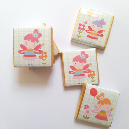 Flower Fairy Personalised Chocolate Favours – Custom Party Treats for Girls’ Birthdays (Pack of 25)
