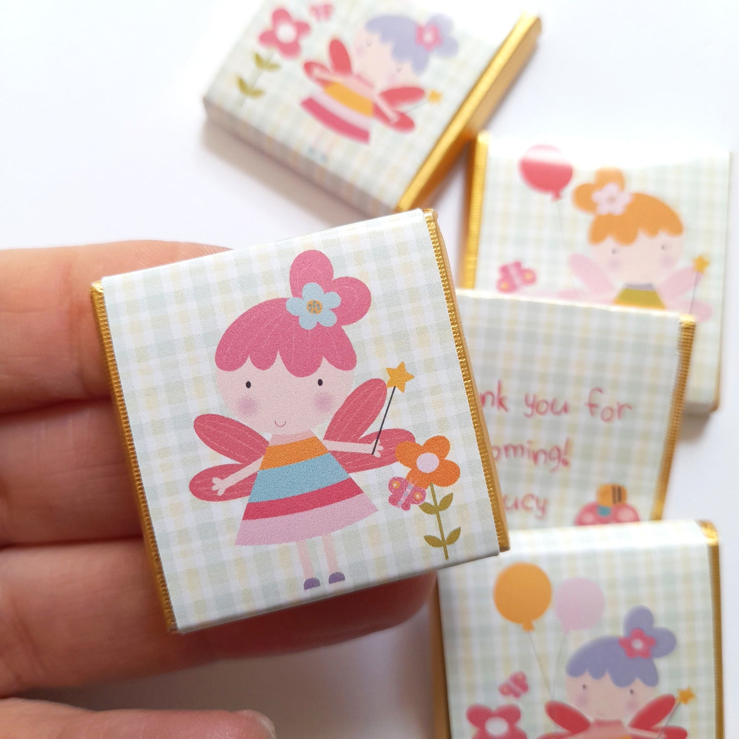 Flower Fairy Personalised Chocolate Favours – Custom Party Treats for Girls’ Birthdays (Pack of 25)