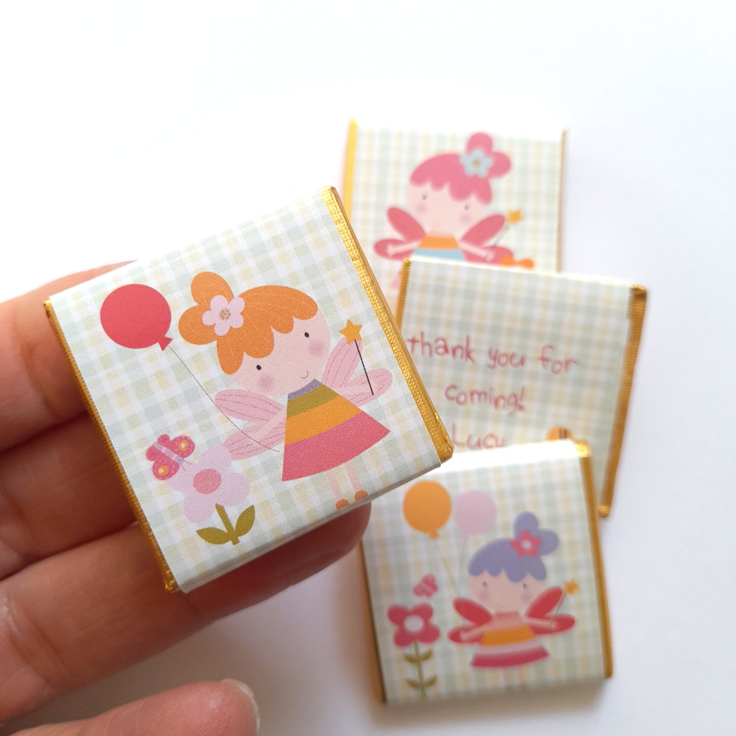 Flower Fairy Personalised Chocolate Favours – Custom Party Treats for Girls’ Birthdays (Pack of 25)