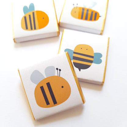 Bee-Themed Personalised Chocolate Favours – Custom Party Treats for Birthdays & Baby Showers (pack of 25)