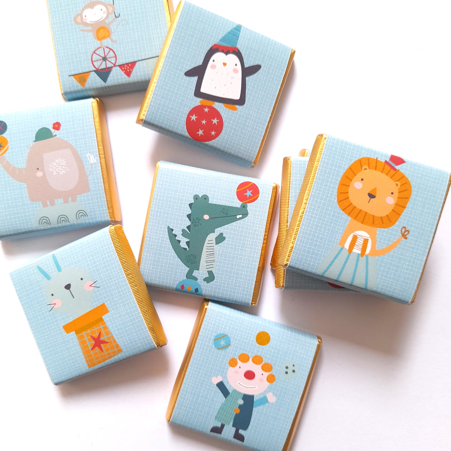 Cute Circus Personalised Chocolate Favours – Fun Birthday Party Treats & Guest Gifts (Pack of 25)