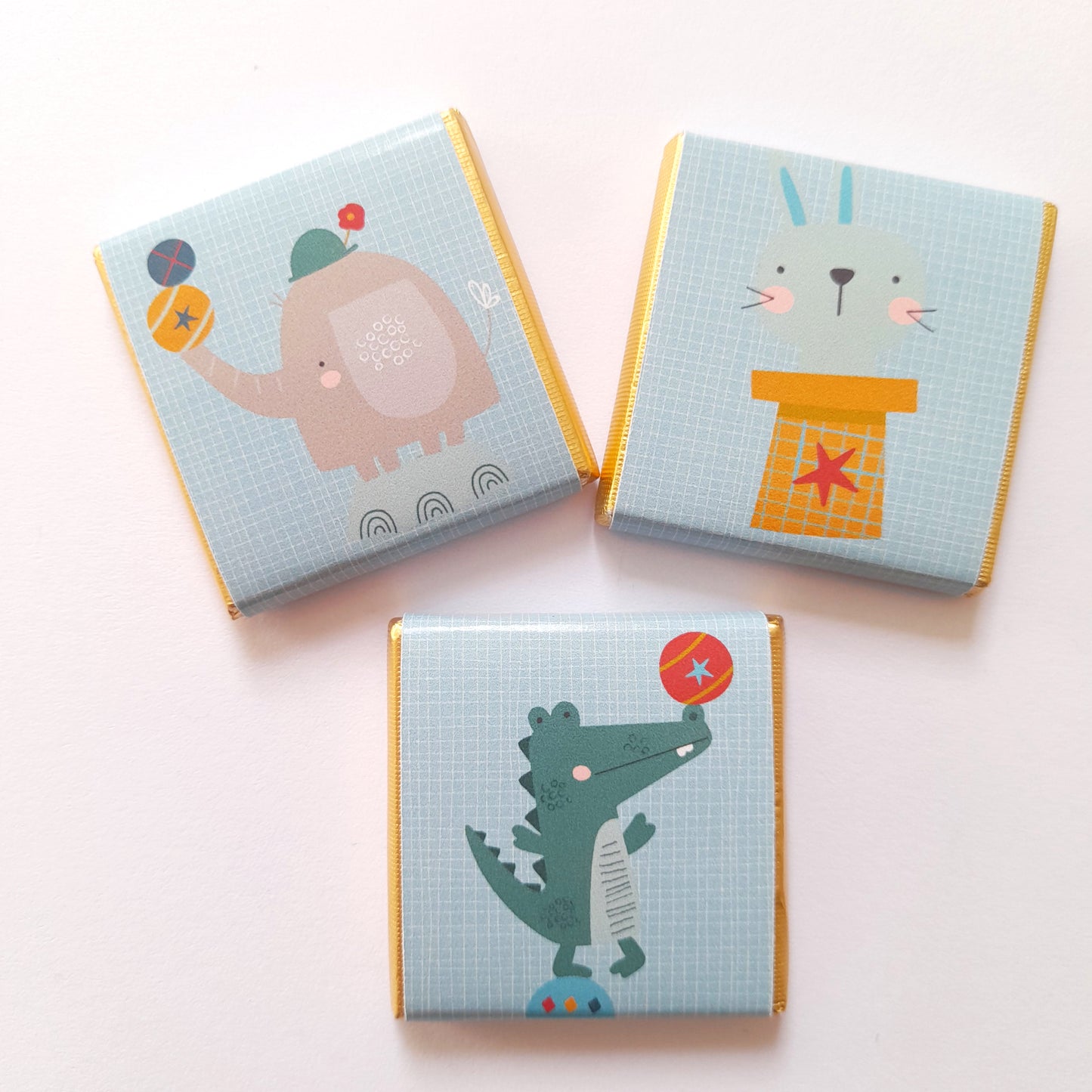 Cute Circus Personalised Chocolate Favours – Fun Birthday Party Treats & Guest Gifts (Pack of 25)