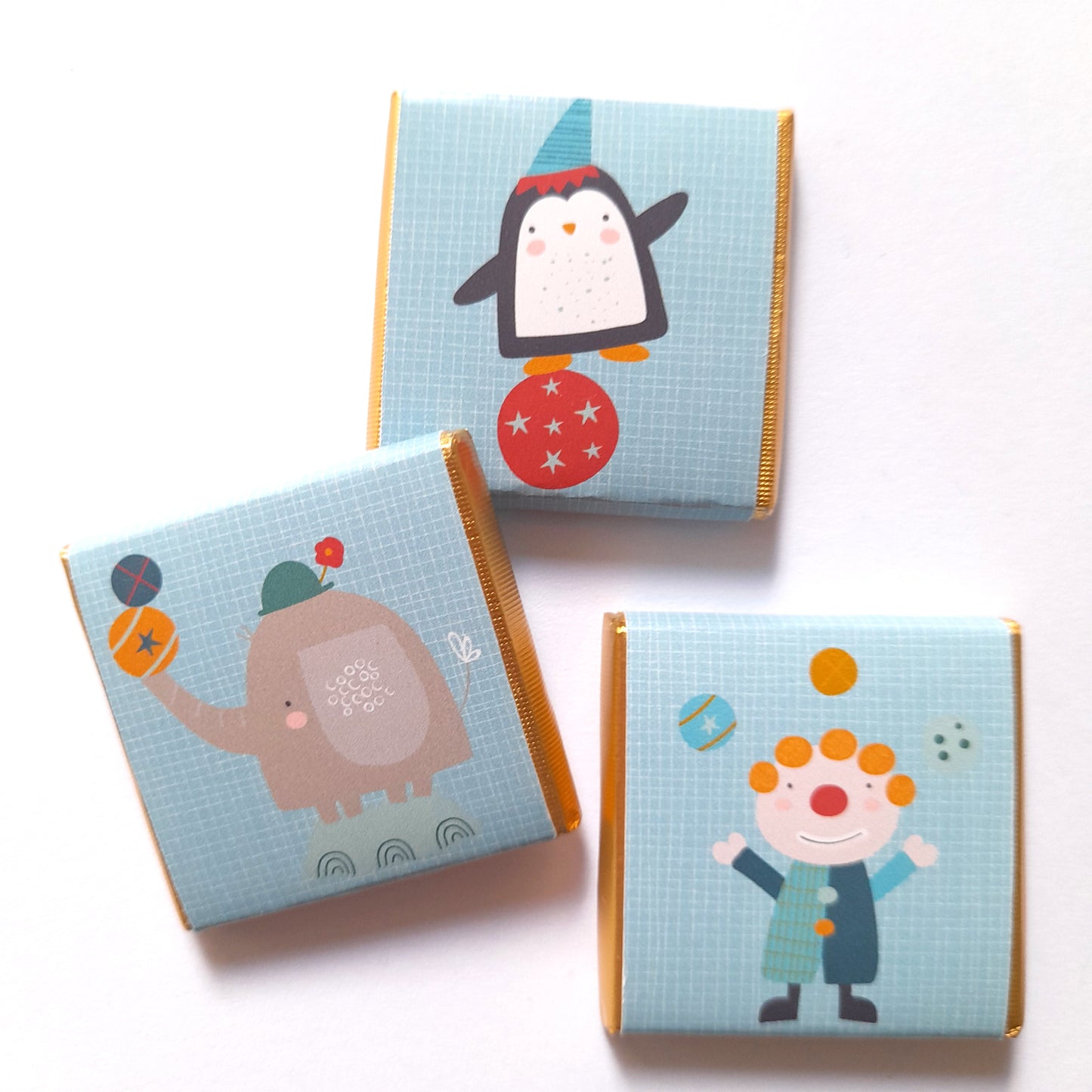 Cute Circus Personalised Chocolate Favours – Fun Birthday Party Treats & Guest Gifts (Pack of 25)