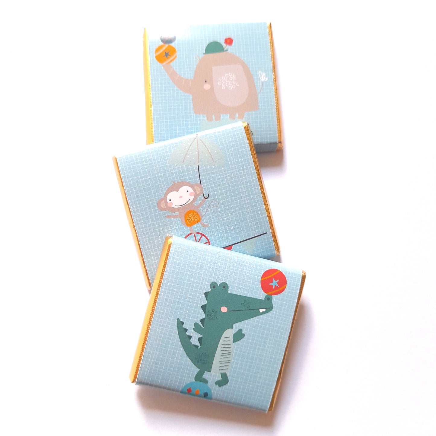Cute Circus Personalised Chocolate Favours – Fun Birthday Party Treats & Guest Gifts (Pack of 25)