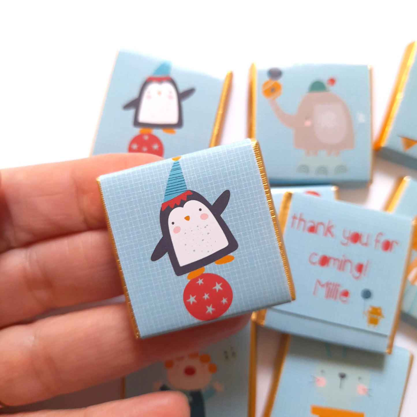 Cute Circus Personalised Chocolate Favours – Fun Birthday Party Treats & Guest Gifts (Pack of 25)