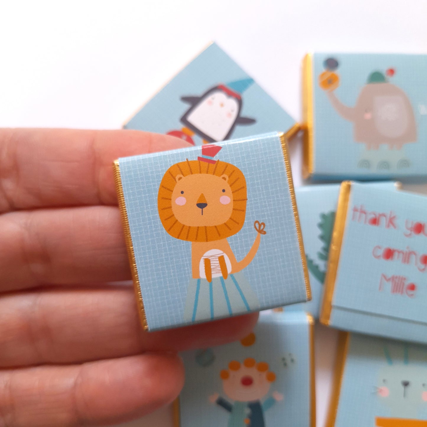 Cute Circus Personalised Chocolate Favours – Fun Birthday Party Treats & Guest Gifts (Pack of 25)