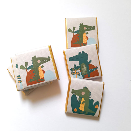 Jungle Alligators Personalised Chocolate Favours – Fun Party Treats for Kids (Pack of 25)