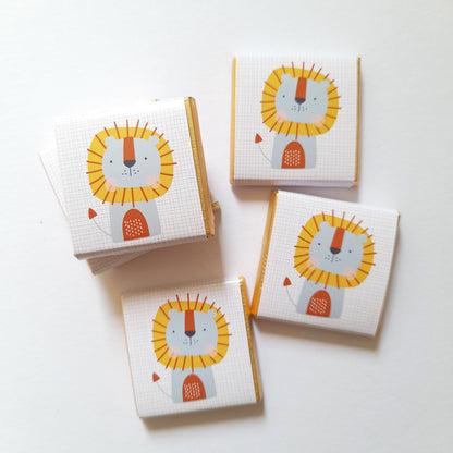 Cute Lion Personalised Chocolate Favours – Jungle Theme Party Treats (Pack of 25)