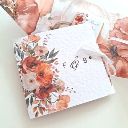 Personalised Autumn Flower Chocolate Favours – Rustic Wedding and Party Thank You Gifts