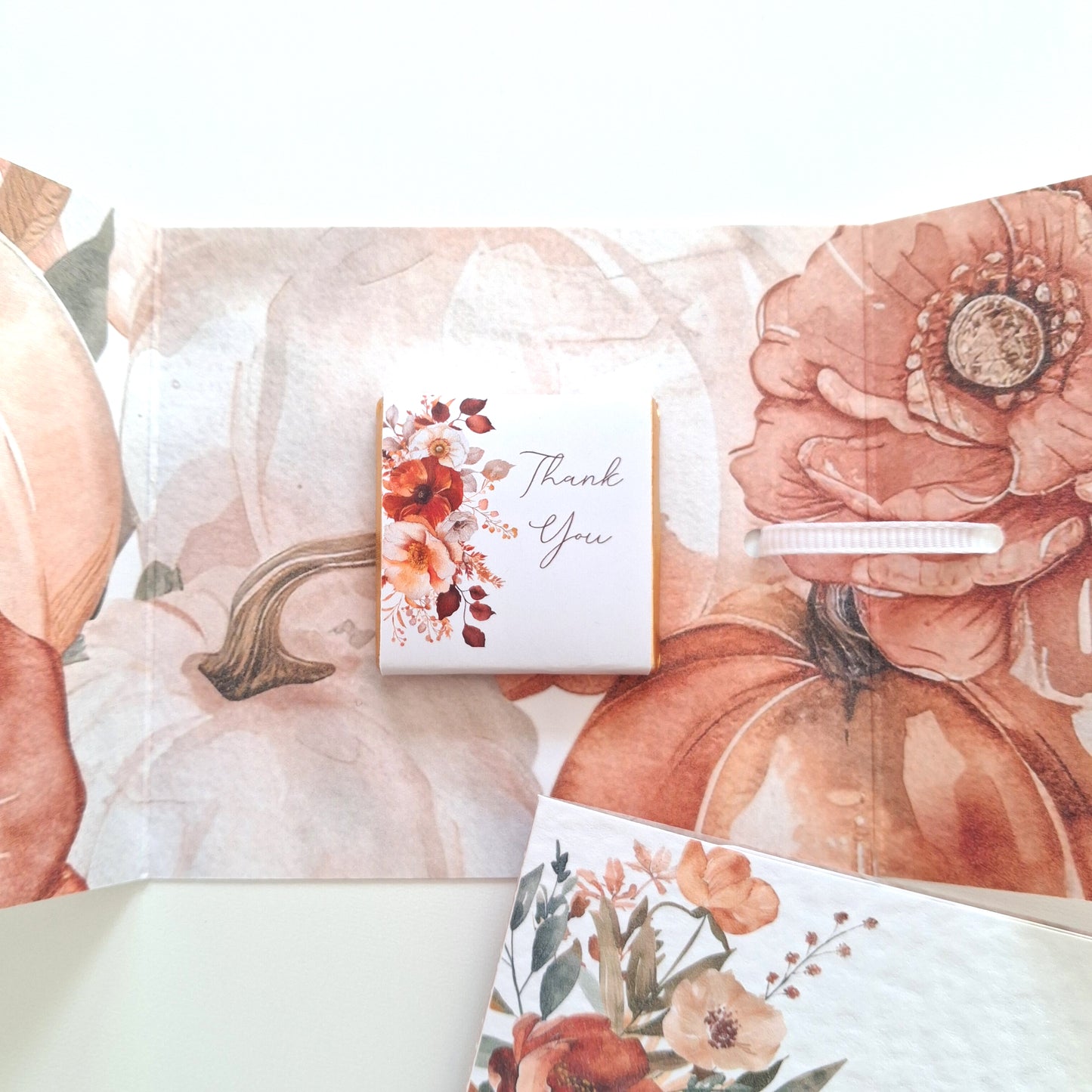 Personalised Autumn Flower Chocolate Favours – Rustic Wedding and Party Thank You Gifts