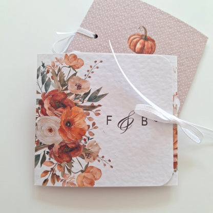 Personalised Autumn Flower Chocolate Favours – Rustic Wedding and Party Thank You Gifts