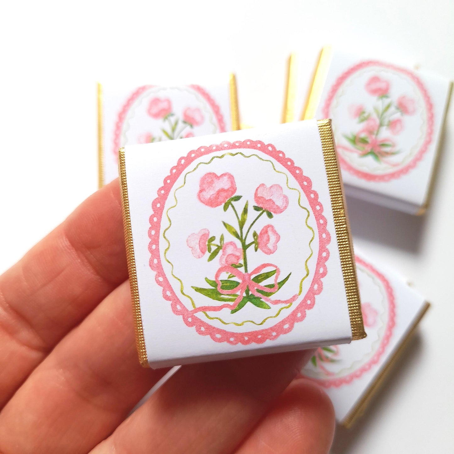 Little Pink Flower Thank You Chocolate Favours – Personalized Wedding & Birthday Treats (Pack of 25)