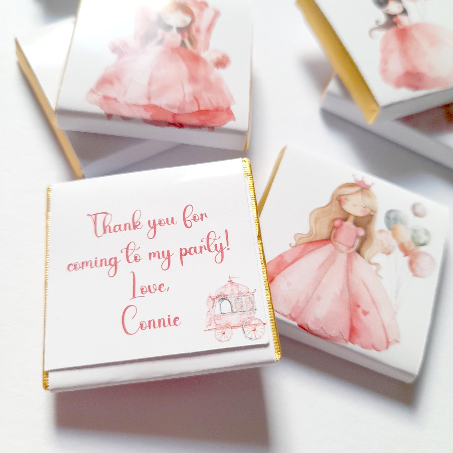 Personalized Princess Party Chocolate Favours – Sweet Treats for Guests, 25 pcs