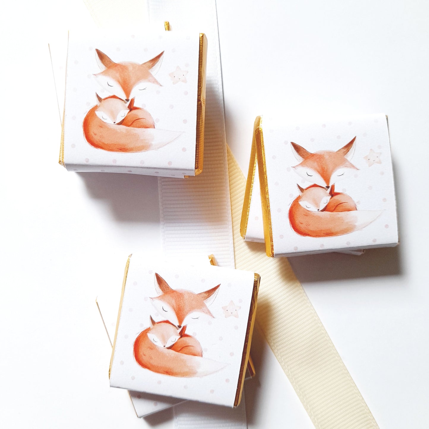 Personalized Fox-Themed Baby Shower Chocolates – Cute Party Favours (Set of 25)