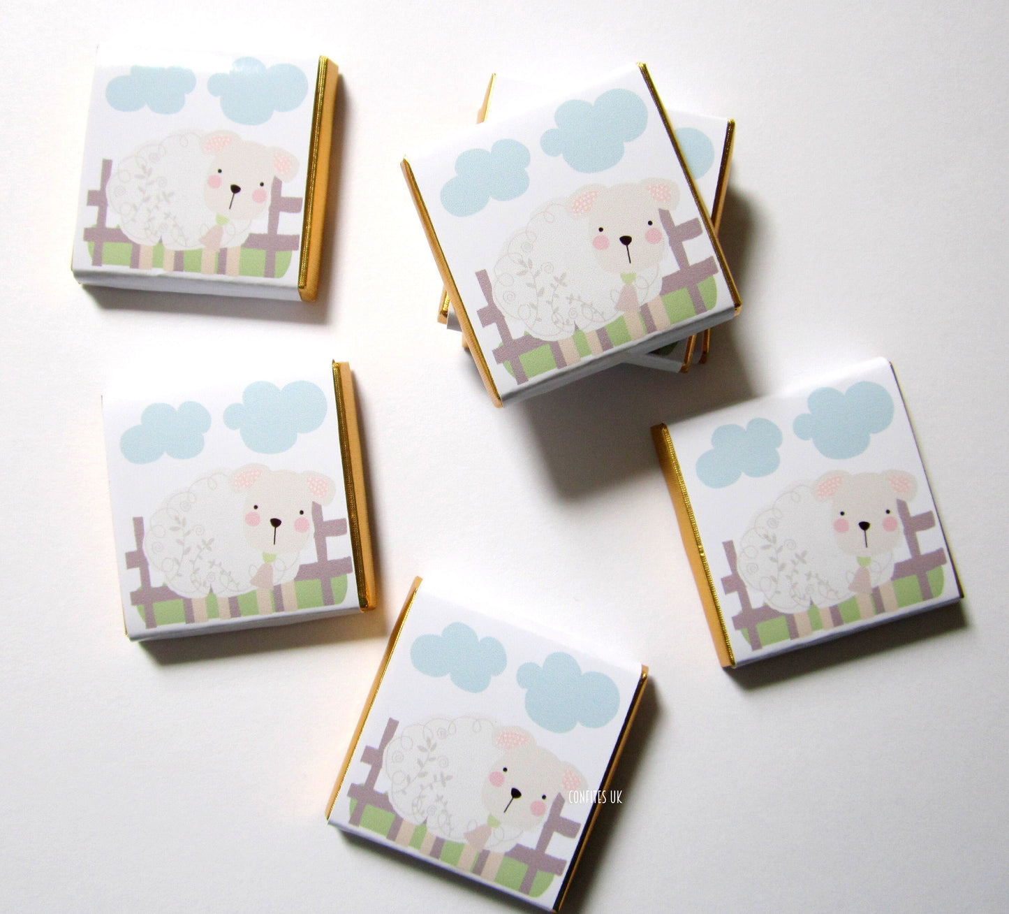 Personalized Baby Lamb Chocolate Favours – Cute Lamb Party Favours for Baby Shower, Christening, and Birthday (Pack of 25)