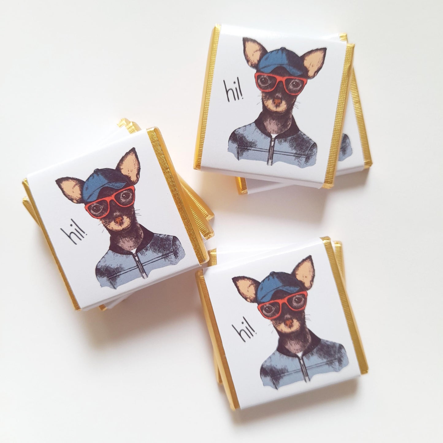 Personalized Toy Terrier Chocolate Favours – Cute Dog Birthday Party Treats (Pack of 25)
