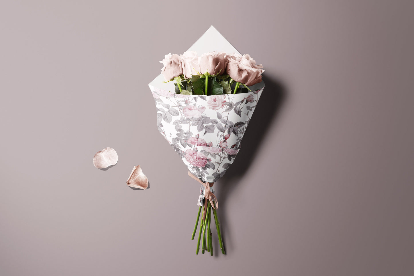 Dusty Pink Roses Gift Paper Sheet – Elegant Floral Gift Wrap, Large Size for Wrapping Presents and Special Occasions