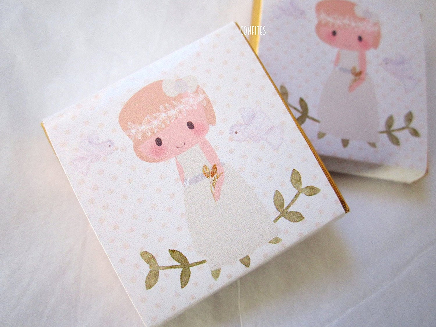 Personalized Little Girls First Communion Chocolate Favors – First Communion Guest Treats (25 pcs)