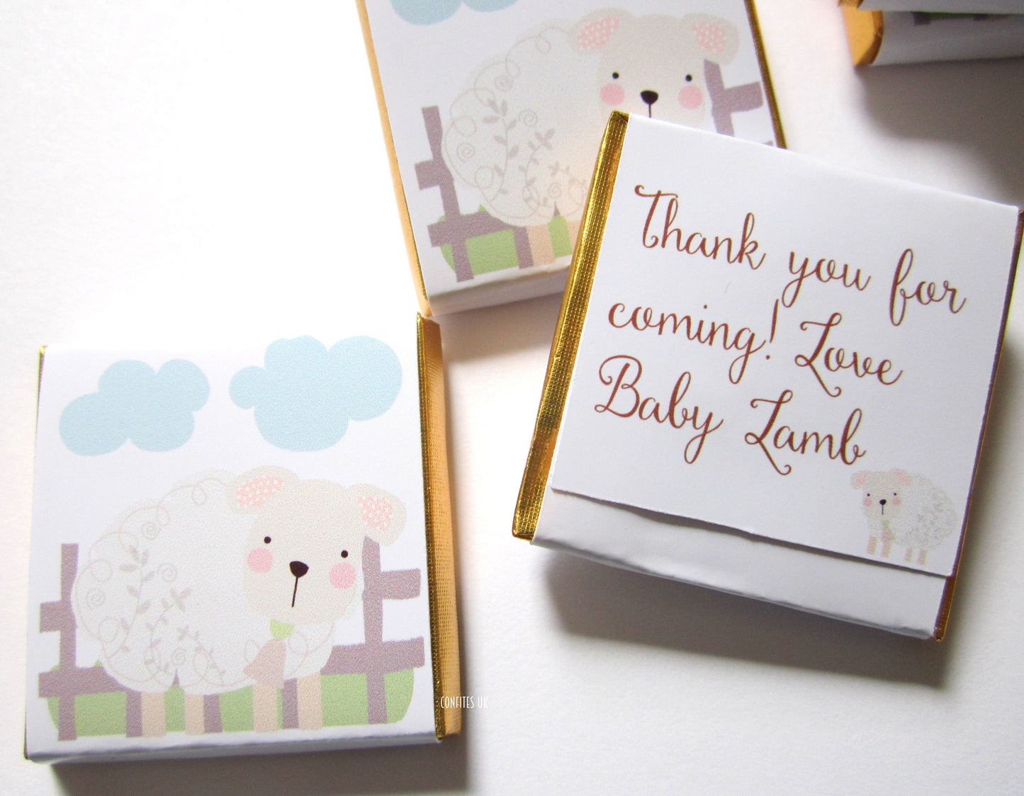 Personalized Baby Lamb Chocolate Favours – Cute Lamb Party Favours for Baby Shower, Christening, and Birthday (Pack of 25)