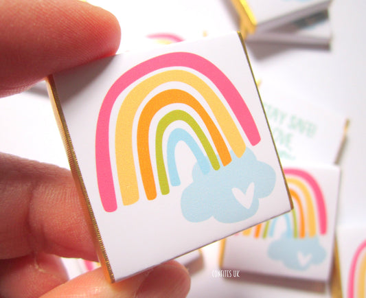 Personalized Rainbow Chocolate Favours – Happy Rainbow Gift Chocolates for Party Favours (Pack of 25)