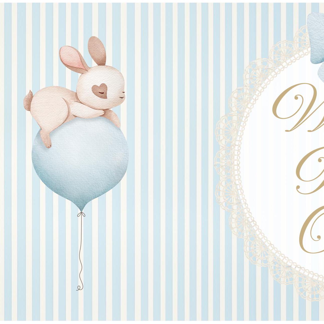 Welcome Baby Boy Personalised Banner in Pastel Blue – Custom Baby Shower Wall Decor in Satin Paper