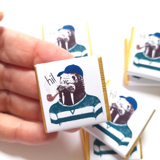 Personalized Walrus Sailor Chocolate Favours – Fun Birthday Party Favours (Pack of 25)