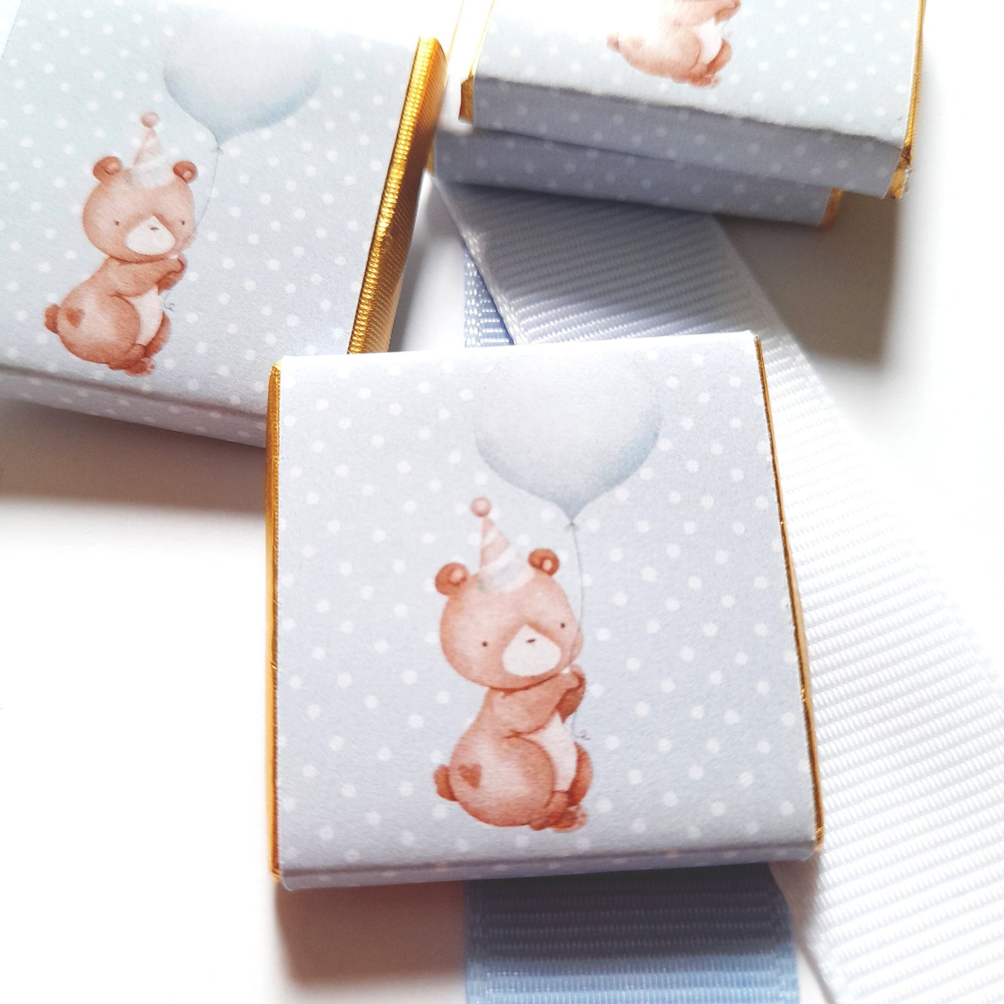 Personalized 1st Birthday Baby Bear Chocolate Favours – Party Bag Fillers (Pack of 25)