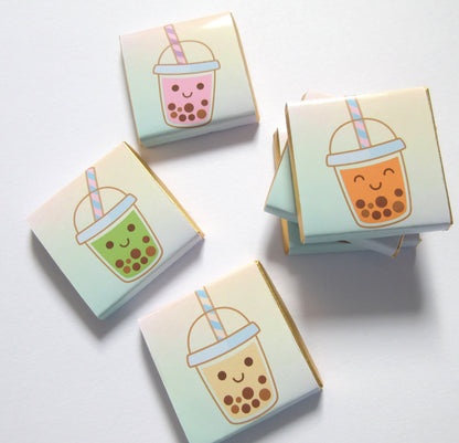 Personalized Bubble Tea Party Chocolate Favours – Boba Tea Party Guest Favours (Pack of 25)