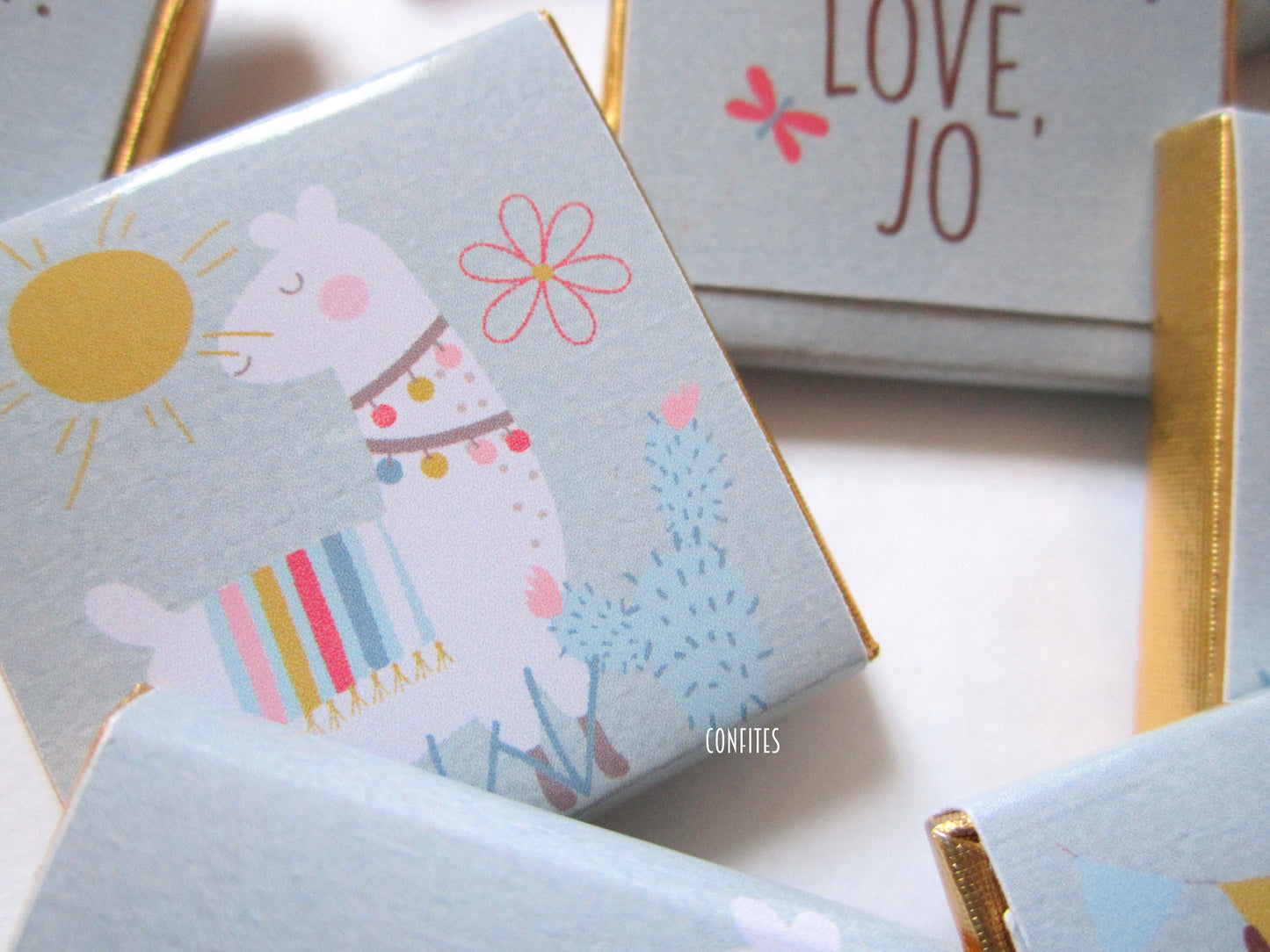 Personalized Llama Party Chocolate Favours – Fun Guest Favours for Birthday Parties (Pack of 25)