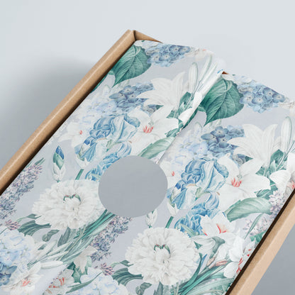 Blue Floral Gift Paper Sheet – Large Wrap for Birthdays & Special Gifts