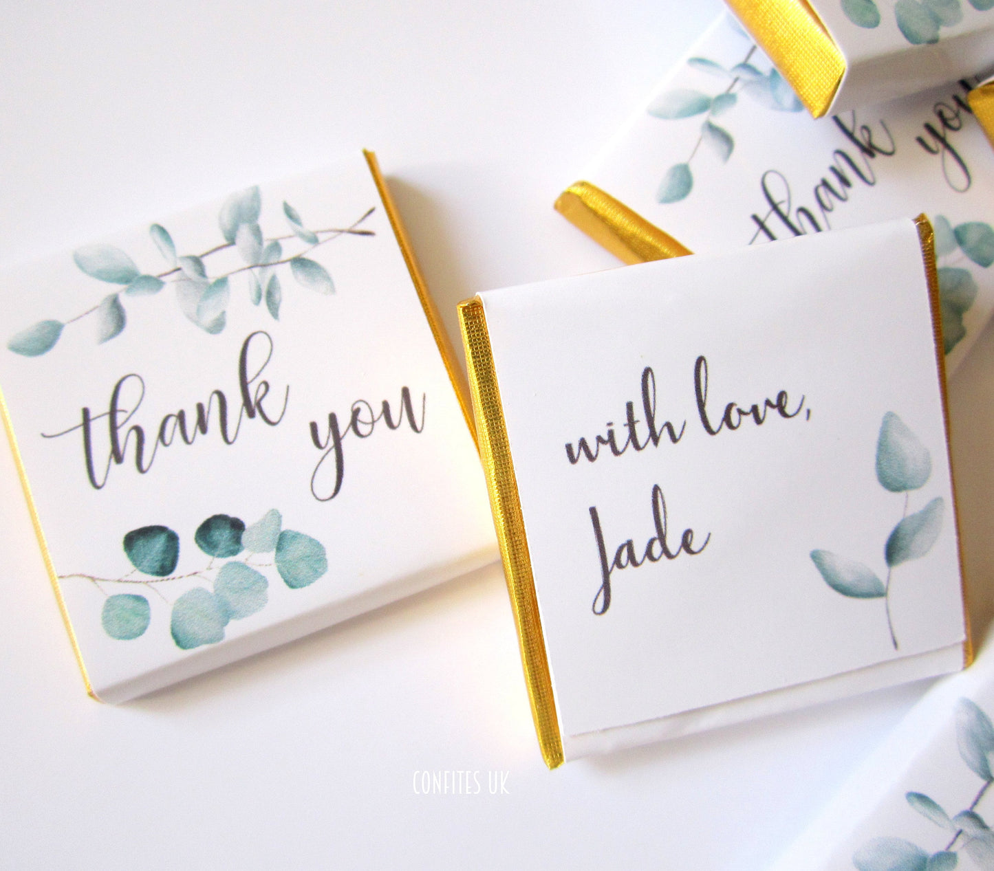 Personalized Thank You Botanical Chocolate Favours – Perfect Thank You Gifts (Pack of 25)