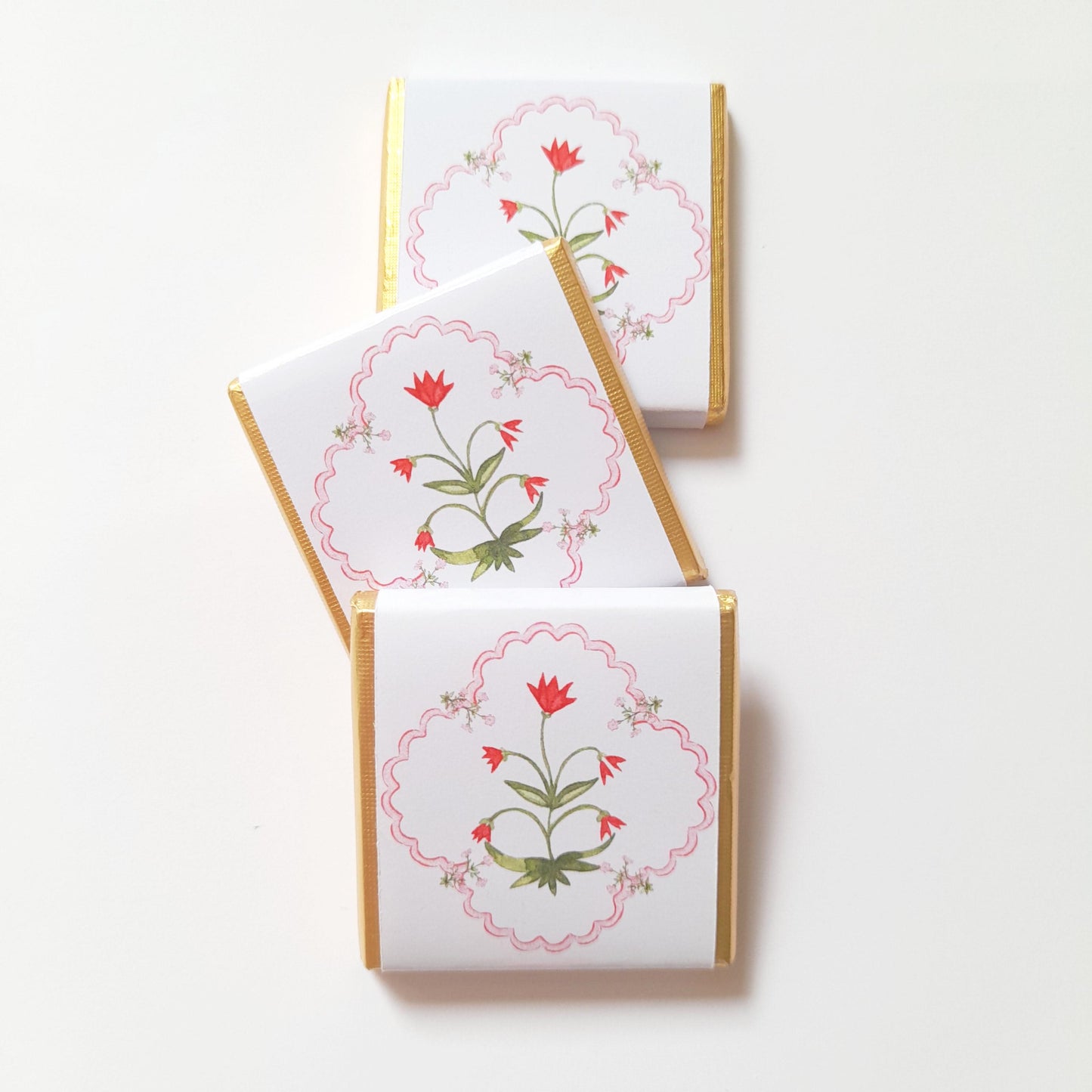 Thank You Chocolate Favours – Hot Pink Floral Wedding & Birthday Treats (Pack of 25)