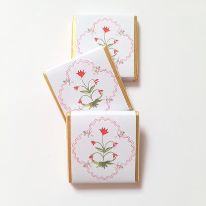 Thank You Chocolate Favours – Hot Pink Floral Wedding & Birthday Treats (Pack of 25)