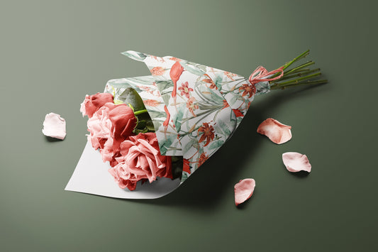 Large Tropical Garden Gift Paper Sheet – Exotic Floral Wrap for Special Occasions