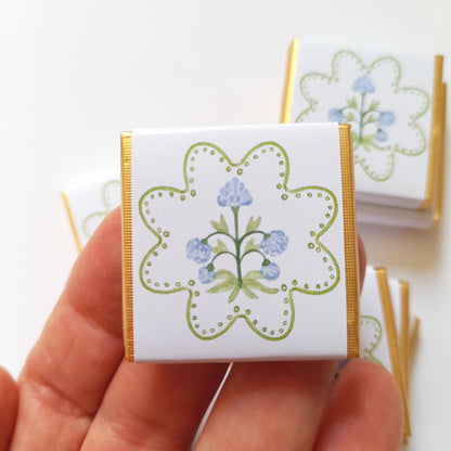 Elegant Pastel Blue Flower Thank You Chocolates – Wedding & Birthday Favours (Pack of 25)