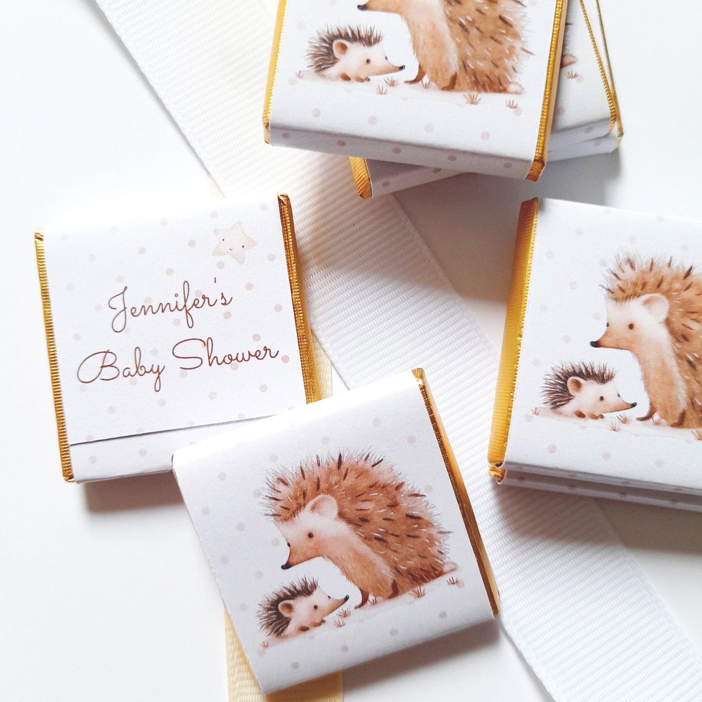 Personalized Baby Shower Mama Hedgehog Chocolate Favours – Party Bag Fillers (Pack of 25)