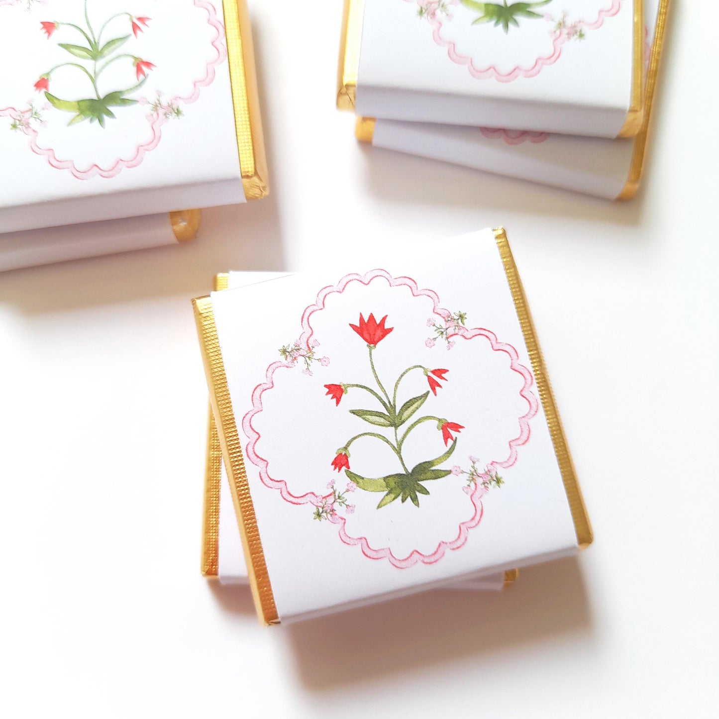 Thank You Chocolate Favours – Hot Pink Floral Wedding & Birthday Treats (Pack of 25)