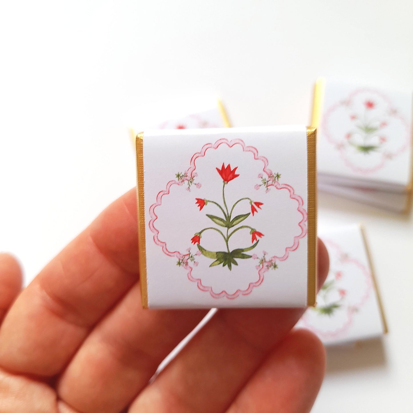 Thank You Chocolate Favours – Hot Pink Floral Wedding & Birthday Treats (Pack of 25)