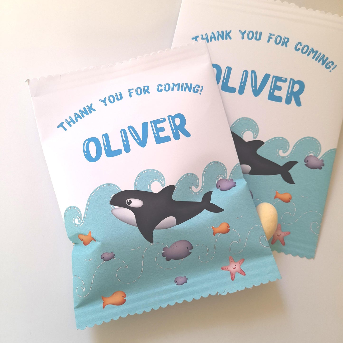 Under the Sea Birthday Party Treat Bags – Personalised Party Favour Bags (Set of 10)