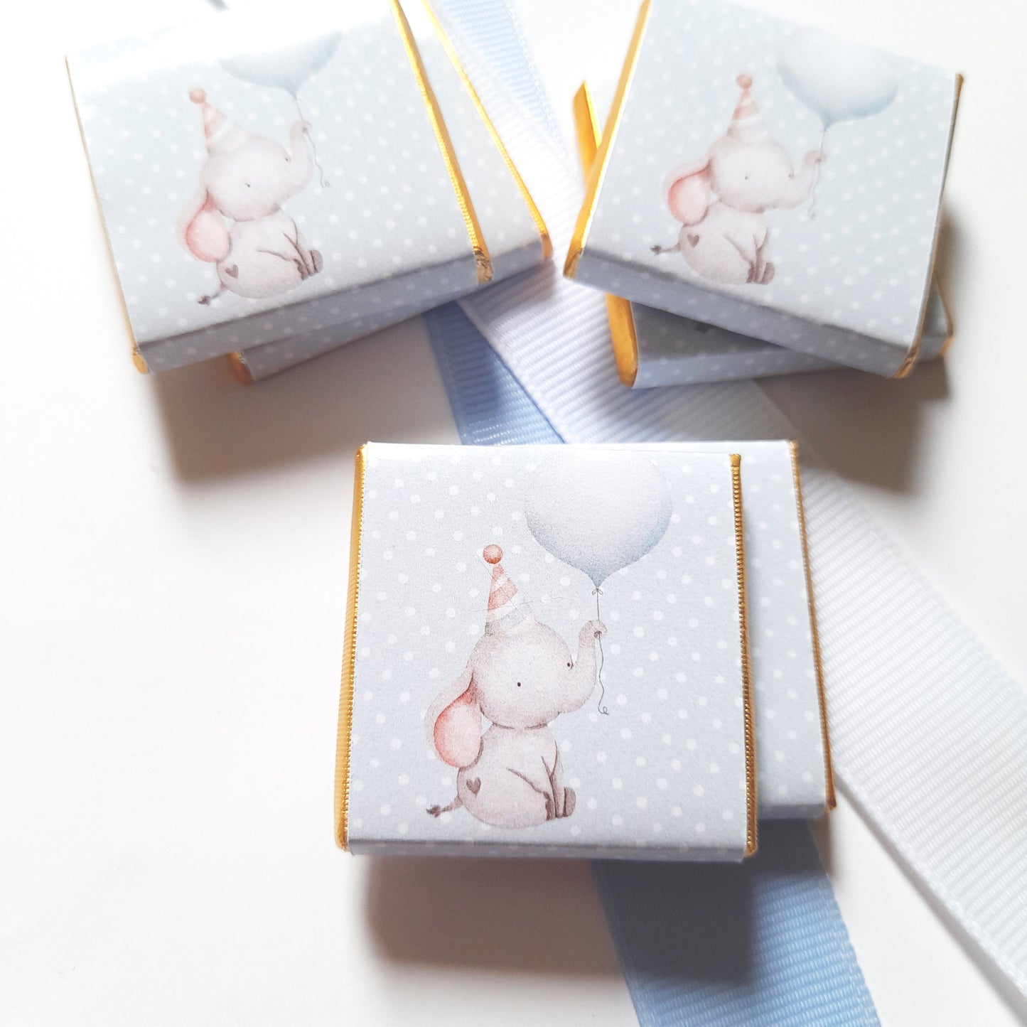 Personalized 1st Birthday Boy Little Elephant Chocolate Favours – Party Bag Fillers (Pack of 25)