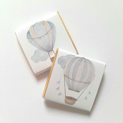 Baby Shower Personalised Chocolate Favours – Blue Hot Air Balloon Theme (Pack of 25)