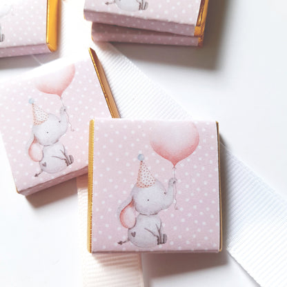Personalized 1st Birthday Girl Elephant Chocolate Favours – Party Bag Fillers, 25 Pcs