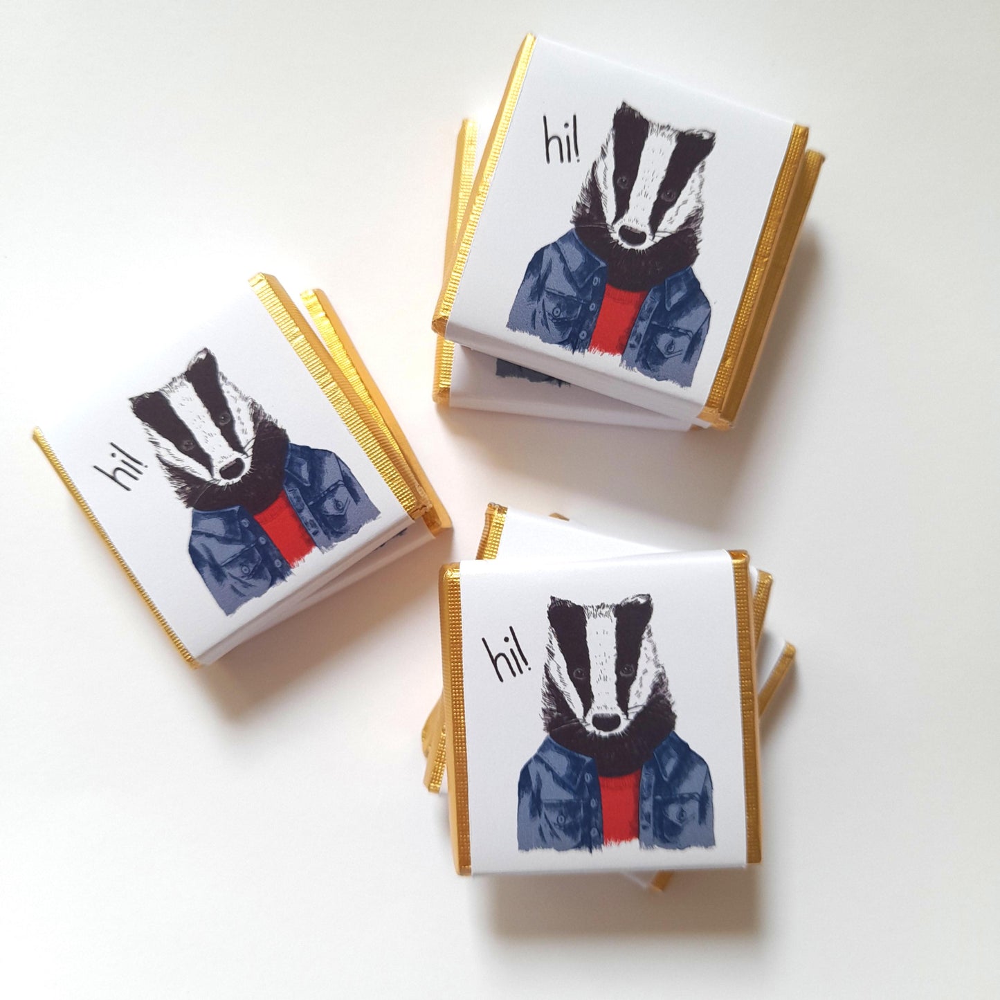 Personalized Badger Chocolate Favours – Custom Birthday Party Treats (Pack of 25)