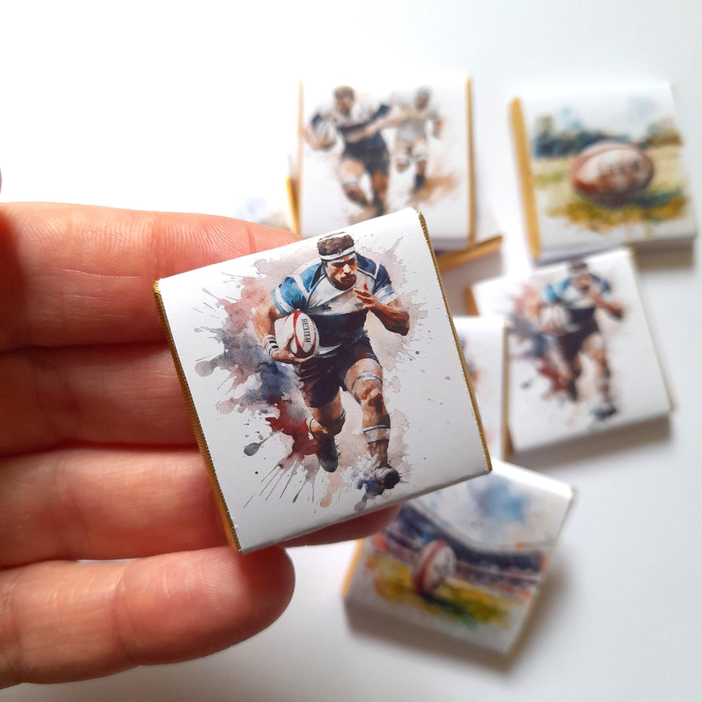 Rugby Player personalised chocolate favours,  pack of 25