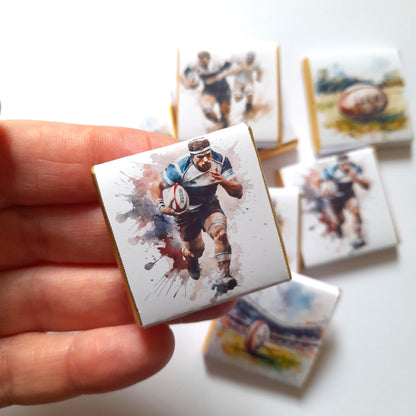 Rugby Player personalised chocolate favours,  pack of 25