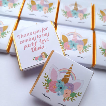 Unicorn Party Personalized Chocolates – Birthday & Guest Favours (Pack of 25)