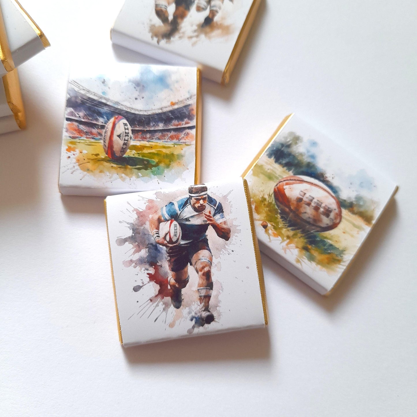 Rugby Player personalised chocolate favours,  pack of 25