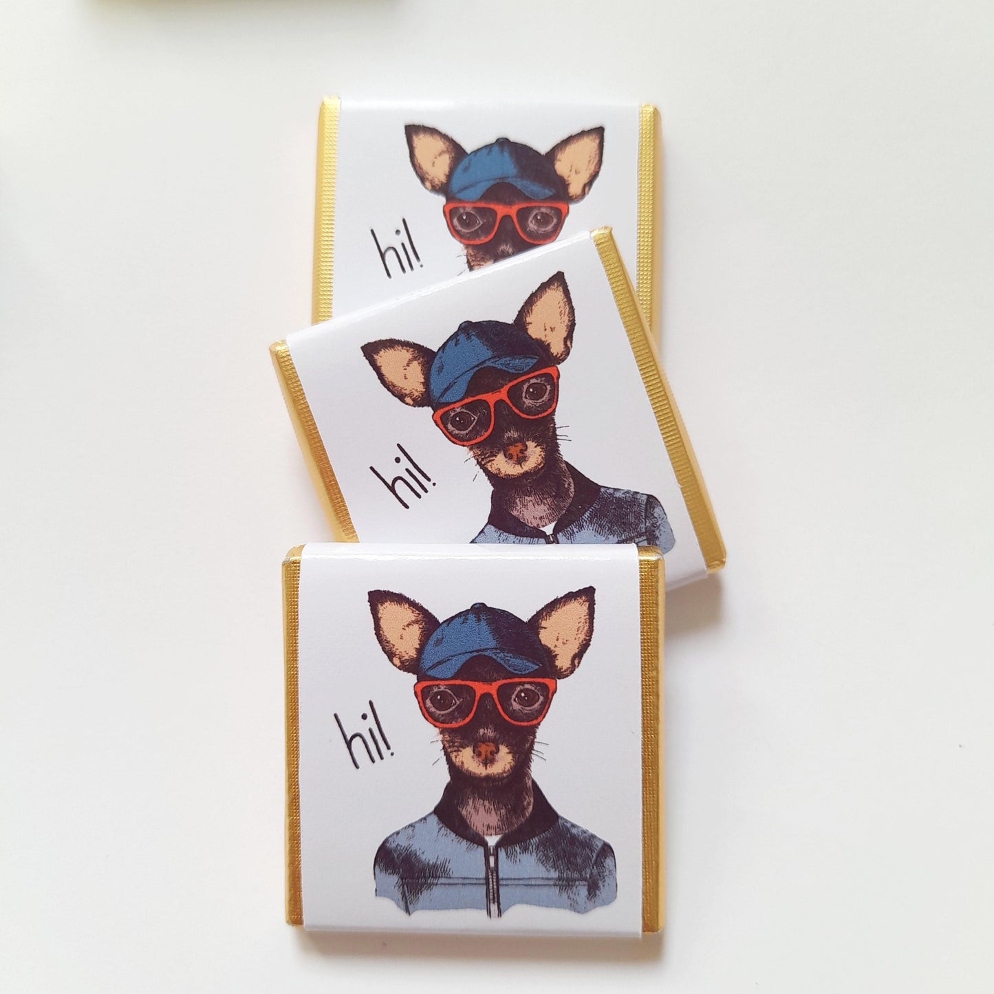 Personalized Toy Terrier Chocolate Favours – Cute Dog Birthday Party Treats (Pack of 25)